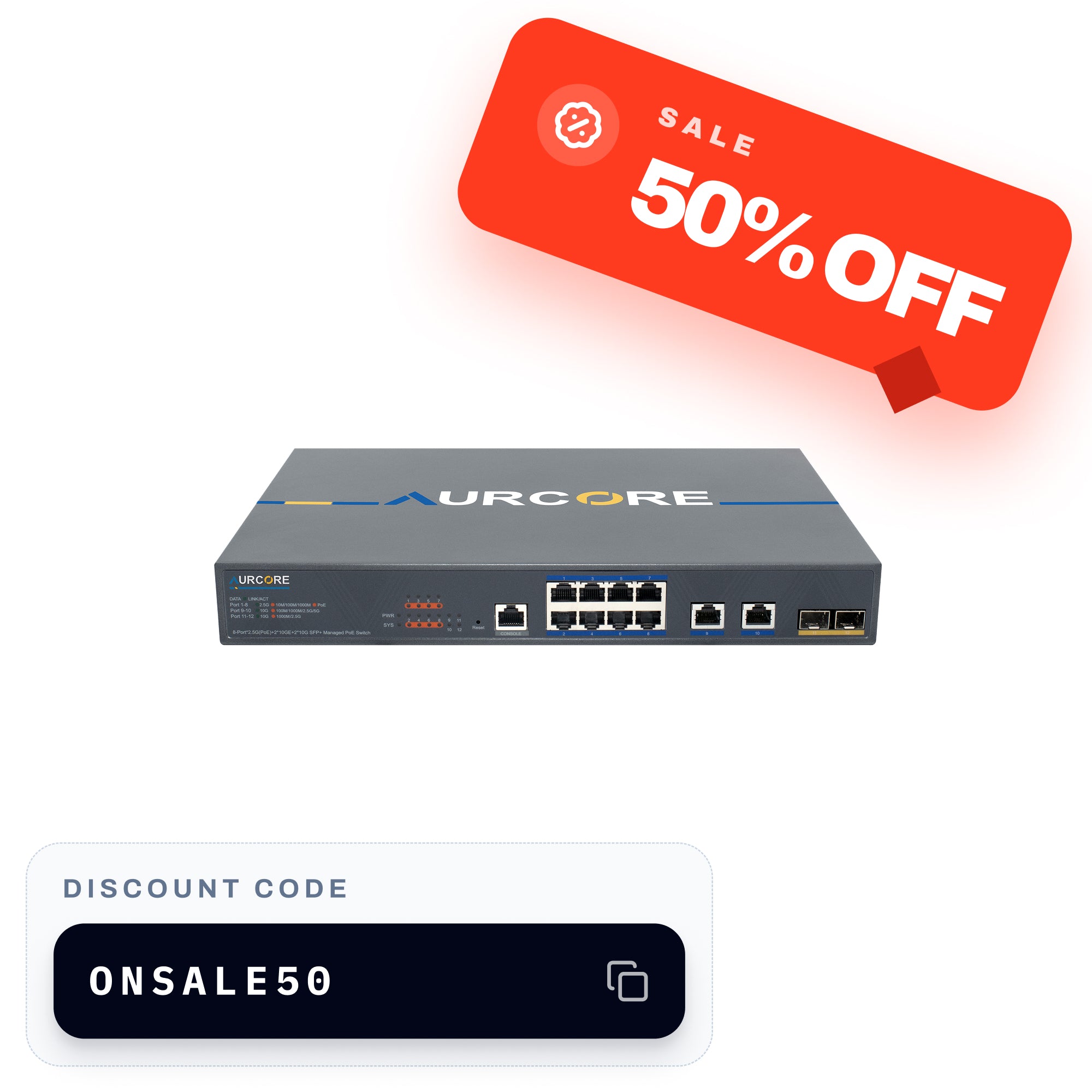 AES2001P | 8 x GE (PoE+), 2 x GE, 2 x GE SFP