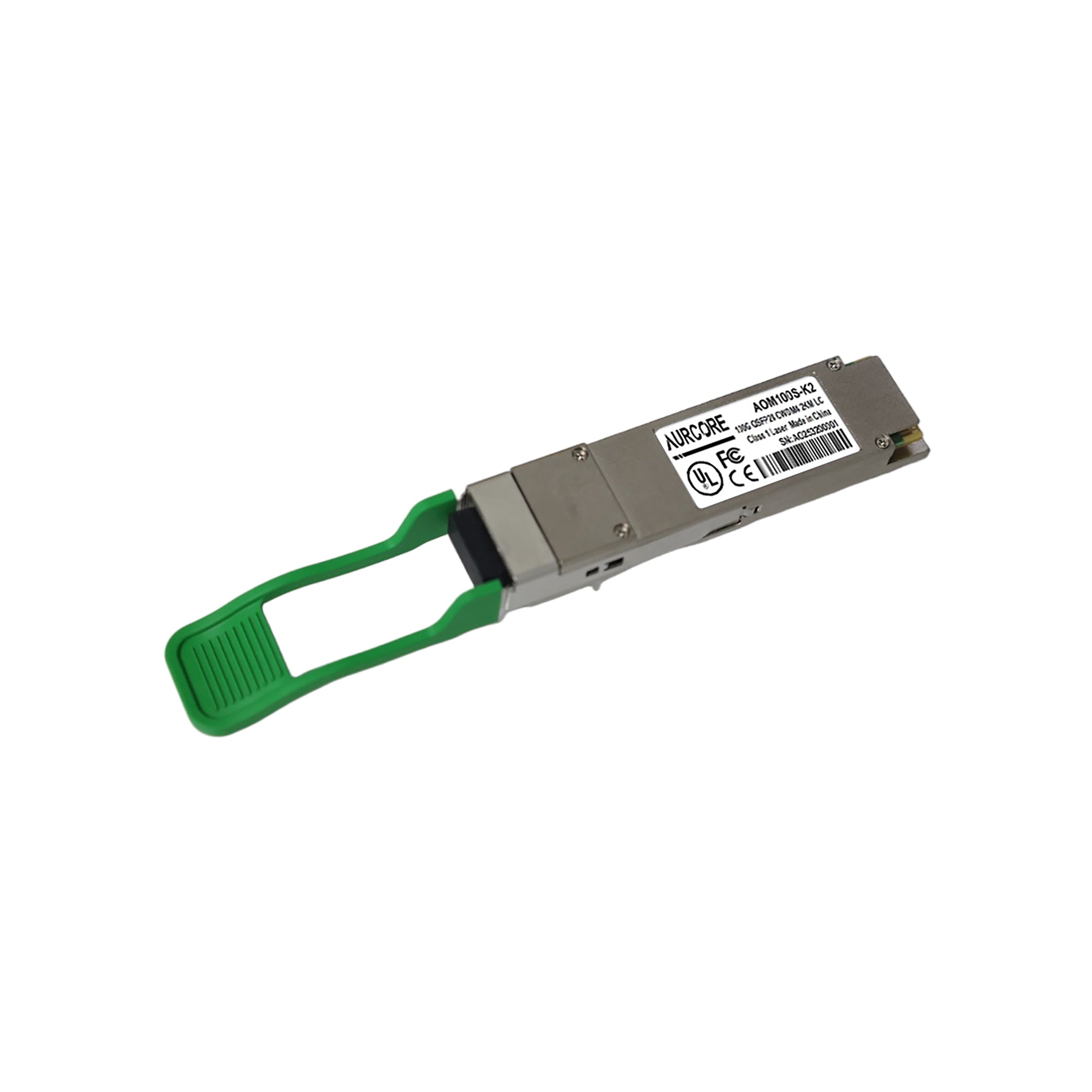 100GBASE-CWDM4 QSFP28 1310nm 2km (1.24mi) DOM Duplex LC SMF Optical Transceiver Module, AOM100S-K2